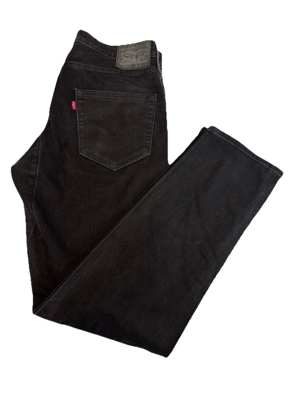 Men’s Levi 511 Black Straight Leg Jeans Size 34x32